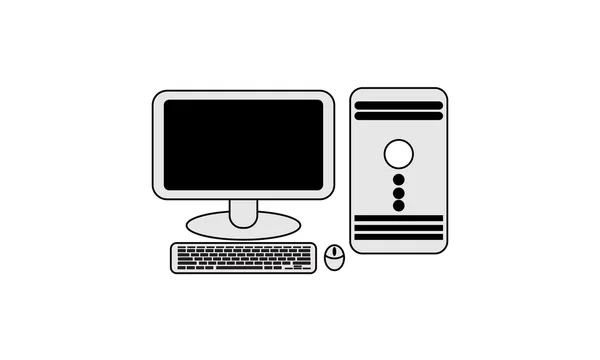 Escritorio pc icono minimalista — Vector de stock