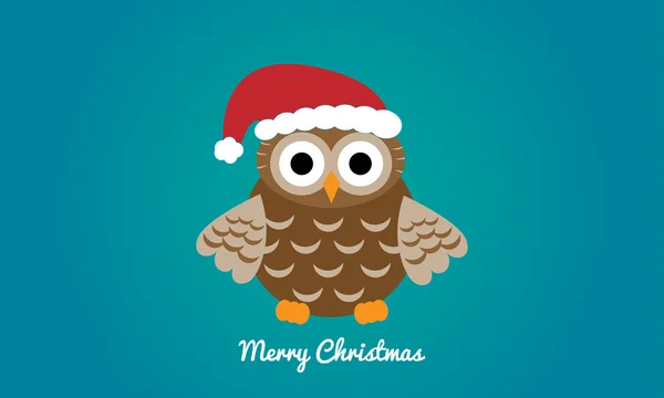 Christmas owl greeting card — Stock Vector