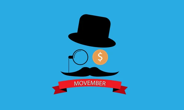 Movember jest tutaj, pozwala rosnąć wąsy — Wektor stockowy