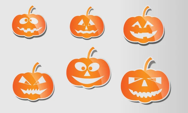 Set zucche lucide di Halloween — Vettoriale Stock