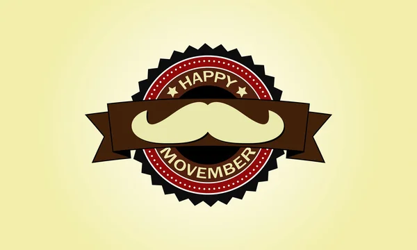 Fröhliches Movember-Abzeichen — Stockvektor