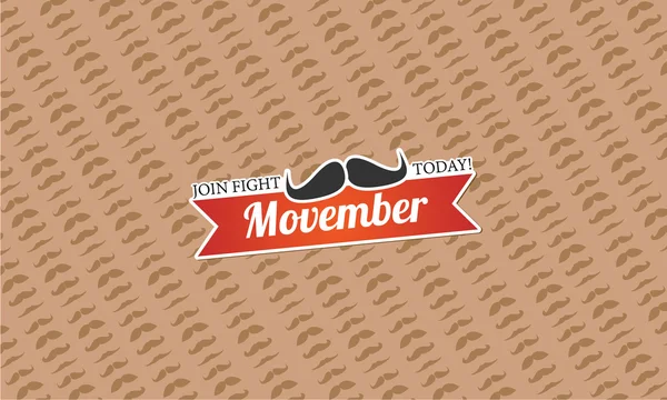 Happy movember vintage badge — Stock Vector