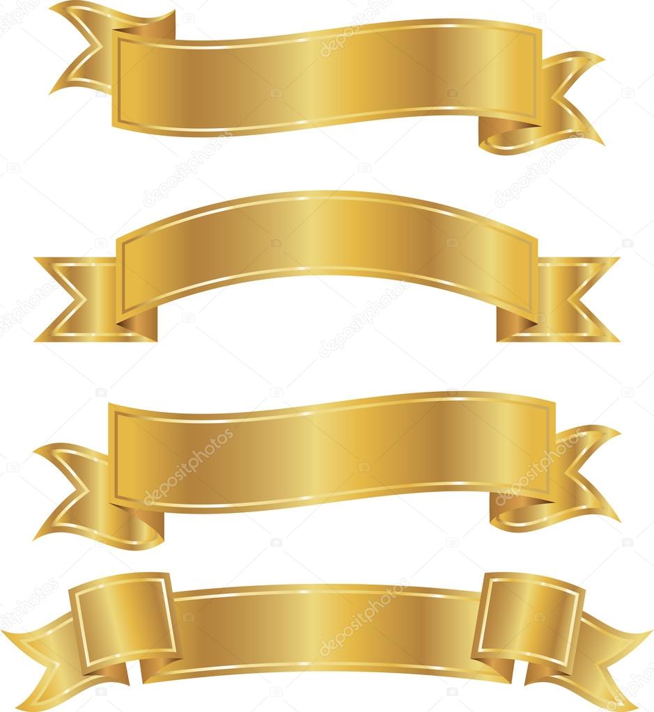 Vectores: cintas doradas | conjunto de cintas doradas — Vector de stock © Jiri_Podpinka #59110745