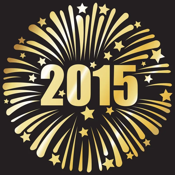 Felice anno nuovo 2015 d'oro 2 — Vettoriale Stock