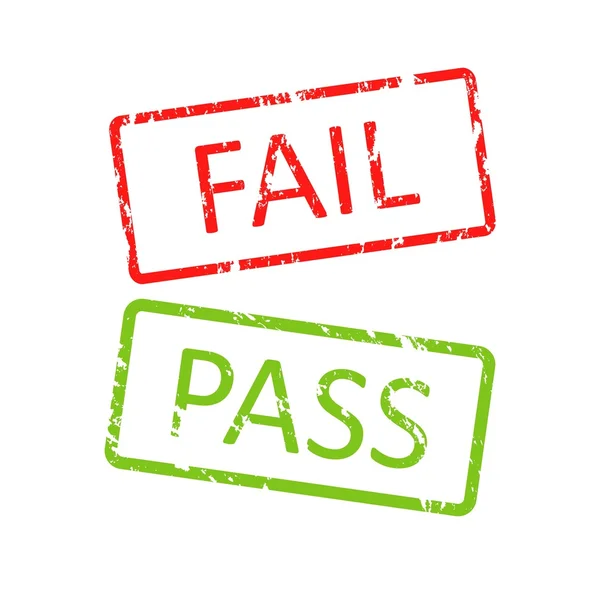 Pass and fail buttons — Stock Vector