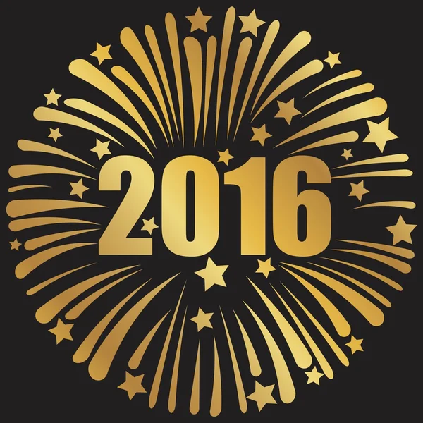Felice anno nuovo 2016 d'oro — Vettoriale Stock
