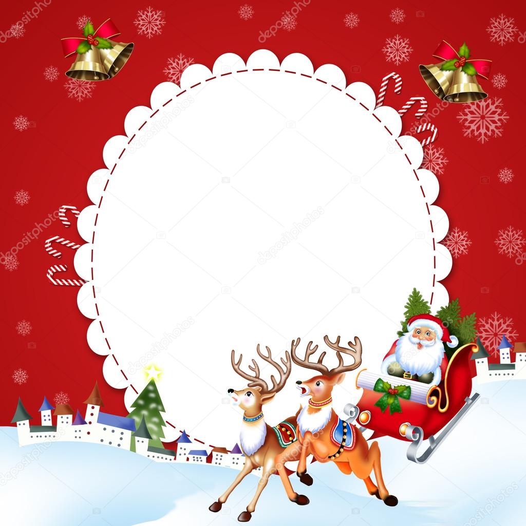 Christmas, Santa Claus in sleigh with reindeer
