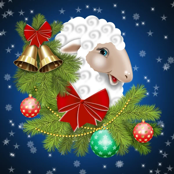 New Year Sheep — Stock Photo, Image