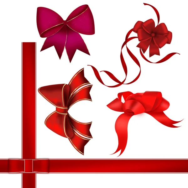 Red bows and ribbons — Stock Photo, Image