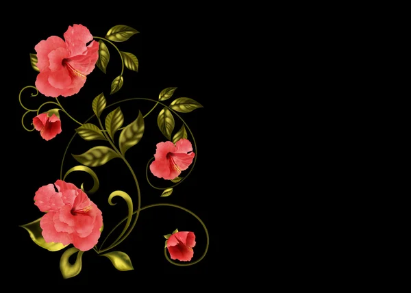 Patrón de flores de hibisco Imagen de stock