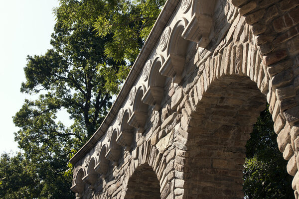 арочный архитекрурный элемент, растительность
