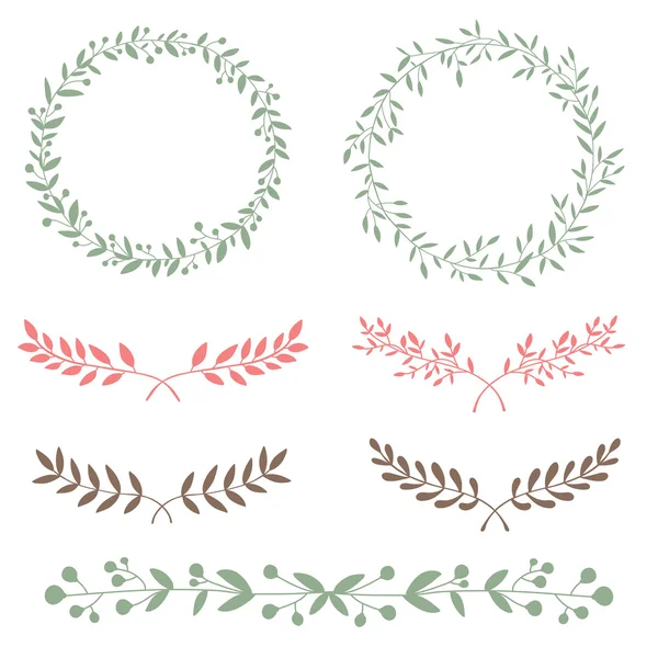 Cay ve çelenk elle çizilmiş doğa ayarla