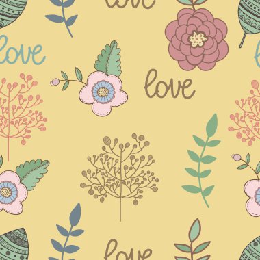 sign dlowers ile Seamless Modeli doğa