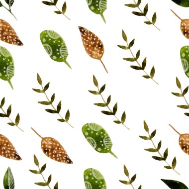 Doğa el brunch ile çizilmiş suluboya doğa seamless modeli