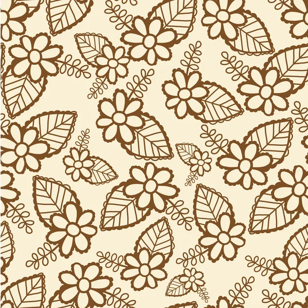 Ajur çiçek ve yaprak elle çizilmiş ile Seamless Modeli