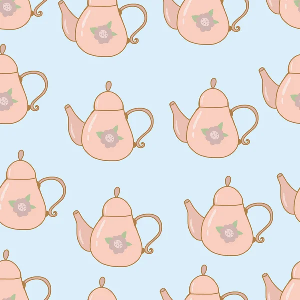Çaydanlık elle çizilmiş seamless modeli shabby chic