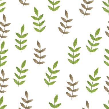 Doğa seamless modeli suluboya çizilmiş yaprak ver. Doğa renk