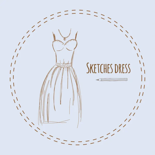 ベクター イラストを手描きスケッチ デザイン ドレス. — ストックベクタ