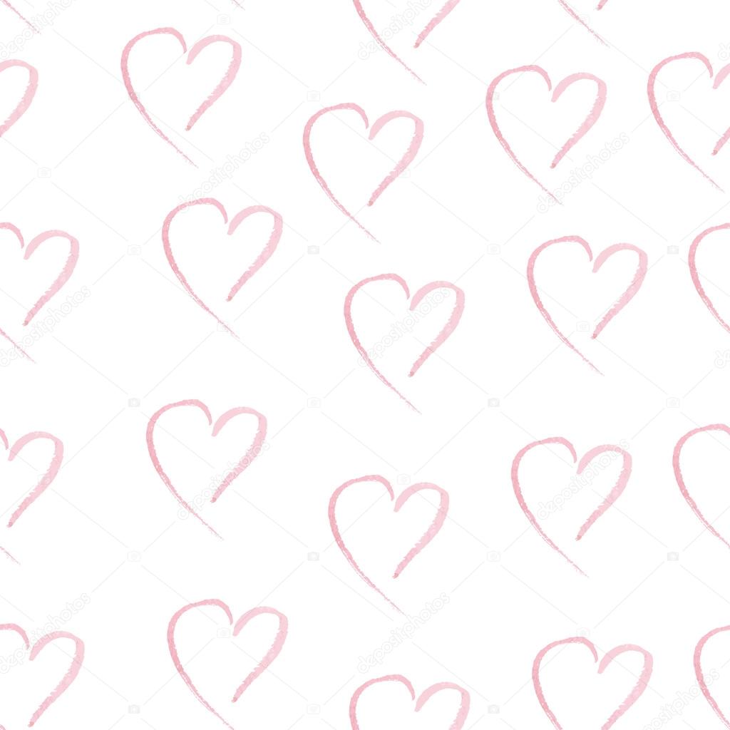 Cuore dell acquerello rosa colore mano drawning senza cuciture — Vettoriali di krambik