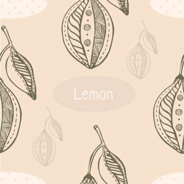 Grafik el çekilmiş seamless modeli limonlu