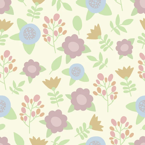 Sorunsuz çiçek el çekilmiş pastel renk doğa desen