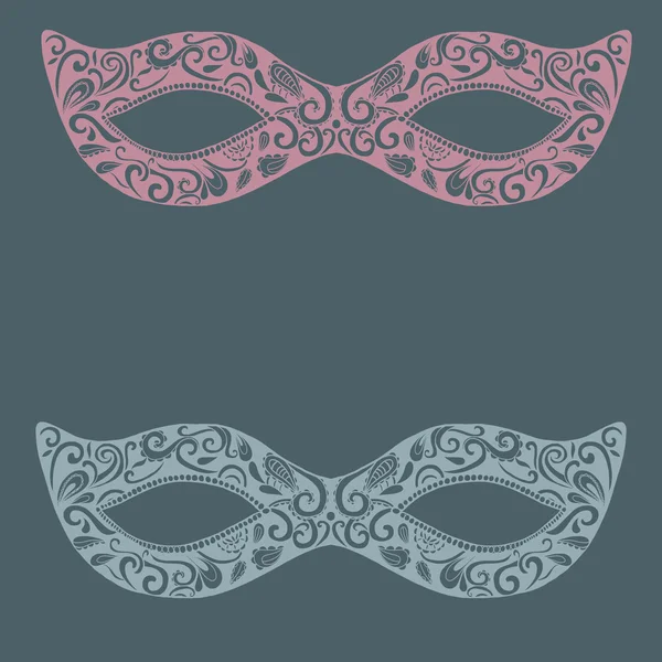 Festive masquerade lacy mask. Delicate hand drawn illustration — Stock Vector