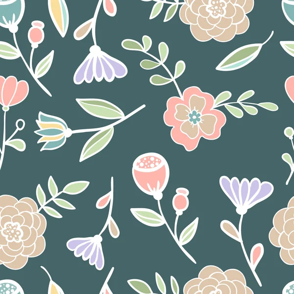 Modèle coloré floral sans couture Illustration vectorielle vitrail — Image vectorielle