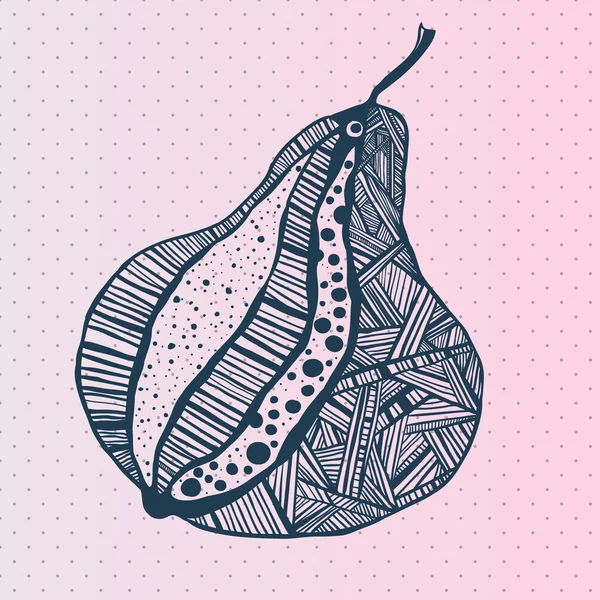 Poire dessinée à la main vectorielle — Image vectorielle