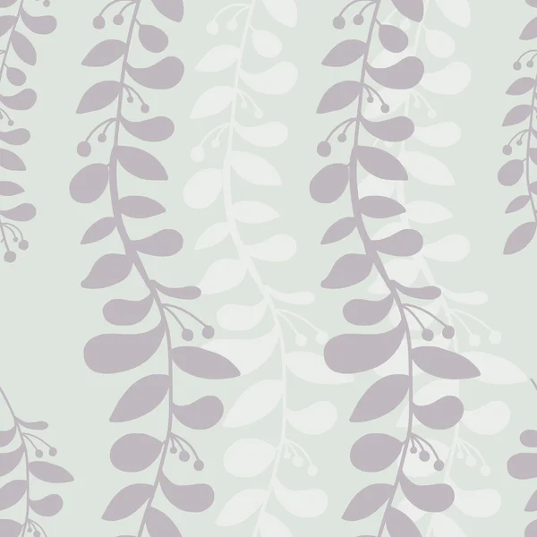 Modèle sans couture vectoriel. Fond floral sans fin. Branches verticales avec feuilles et baies — Image vectorielle