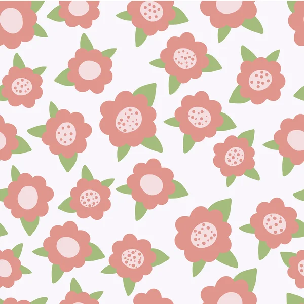 かわいい手描きの花のパターン — ストックベクタ