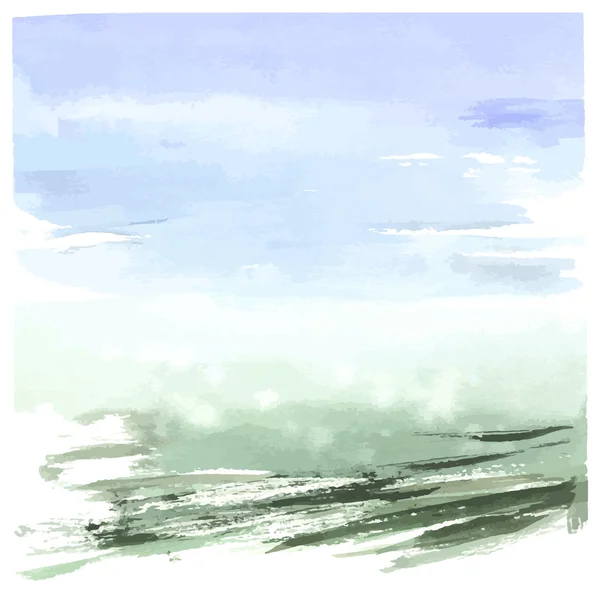 Aquarell abstrakte Landschaft, handgezeichnete Illustration — Stockvektor