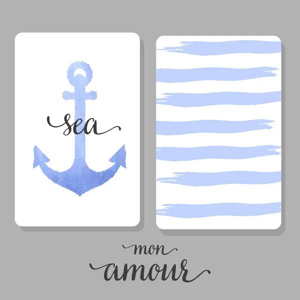 Sea set journaling printable cards — Stock Photo, Image