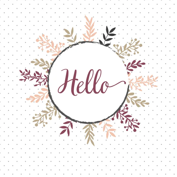 Doğa brunch çelenk yazdırma sloganı. T-shirt, poster ve dizüstü bilgisayar için tasarım. Polka dot