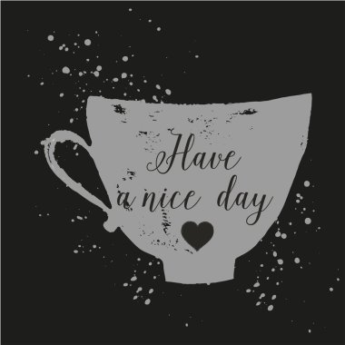 Elle çizilmiş mürekkep Kupası yazı ile.