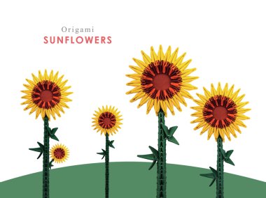 Origami ayçiçekleri alanı