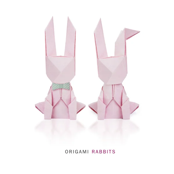 Easter origami rabbits — Stock Photo, Image