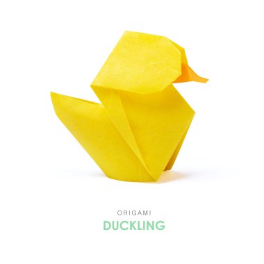 Origami sarı ördek yavrusu