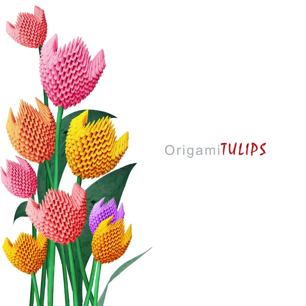 Origami Tulipán kytice — Stock fotografie