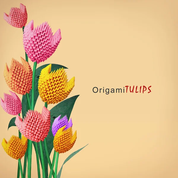 Origami tulipán csokor — Stock Fotó