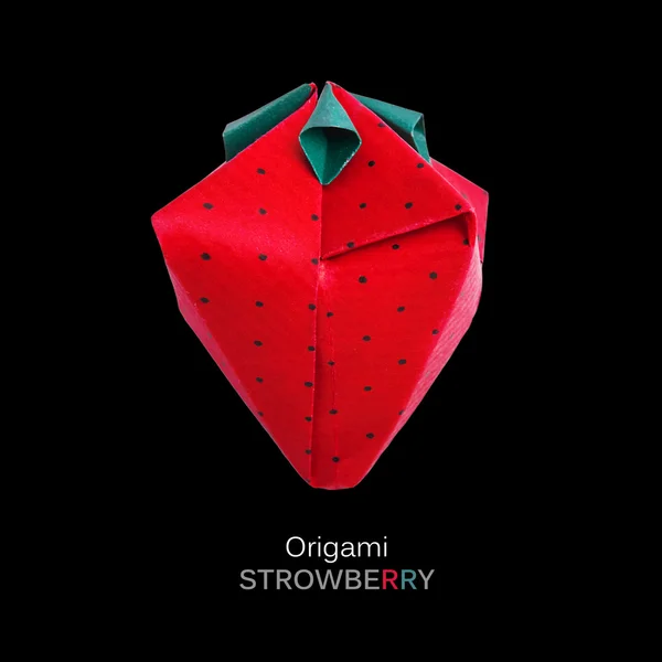 Origami Rote Erdbeere — Stockfoto