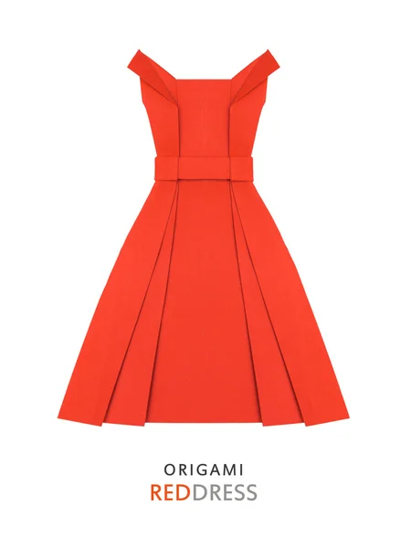 Origami carta vestito rosso — Foto Stock