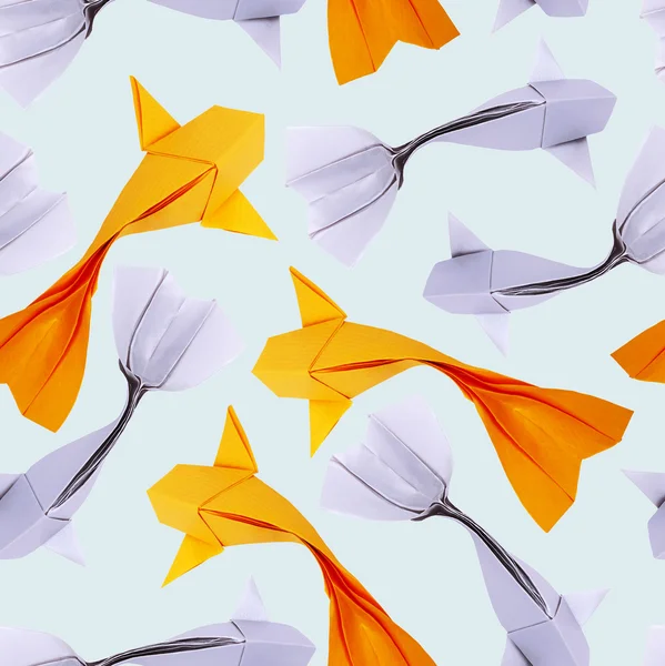 Origami papier patron de poissons — Photo