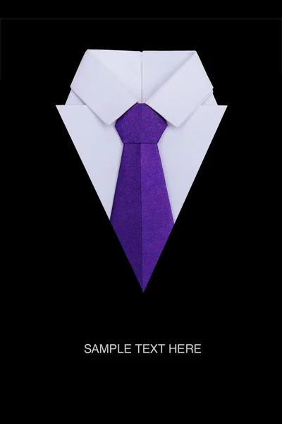 Origami Hemd mit Krawatte — Stockfoto
