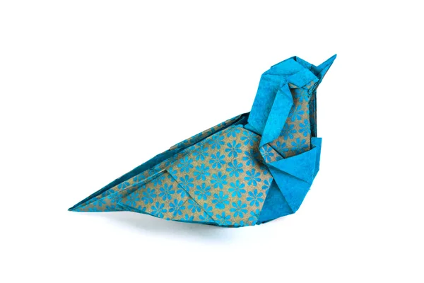 Pássaro de origami azul — Fotografia de Stock