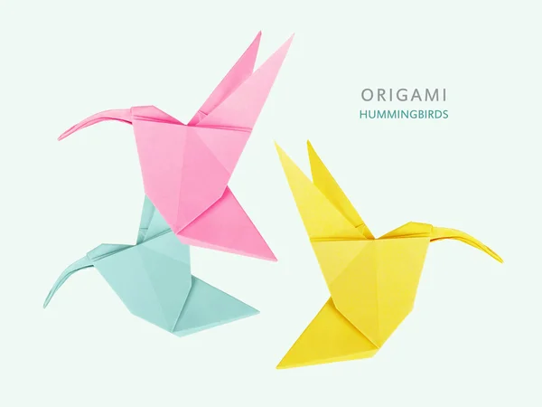 Origami art hummingbird — Stock Photo, Image