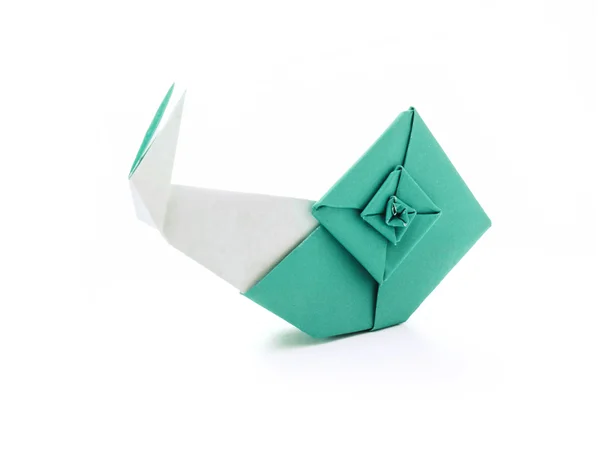 Origami blauwe slak — Stockfoto