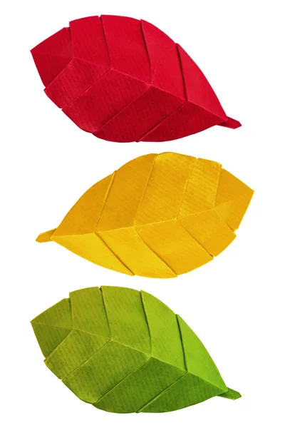 Origami autumn leaves — Stock Photo, Image