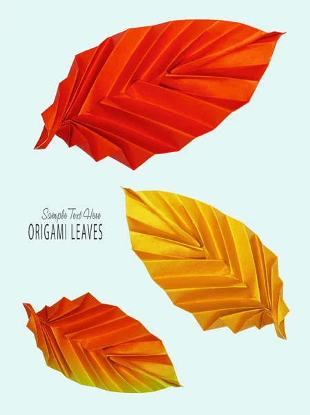 Origami fall red leaves — Stock Photo, Image