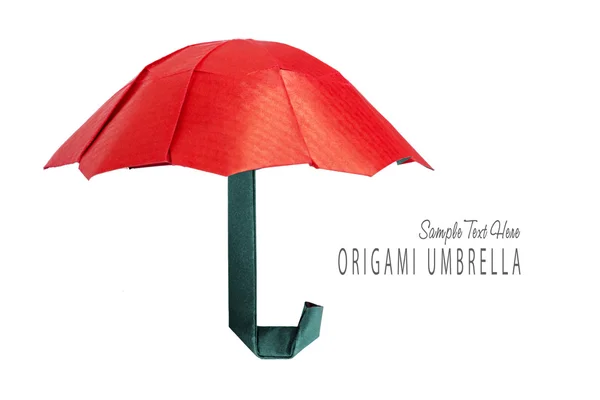 Origami červený deštník — Stock fotografie
