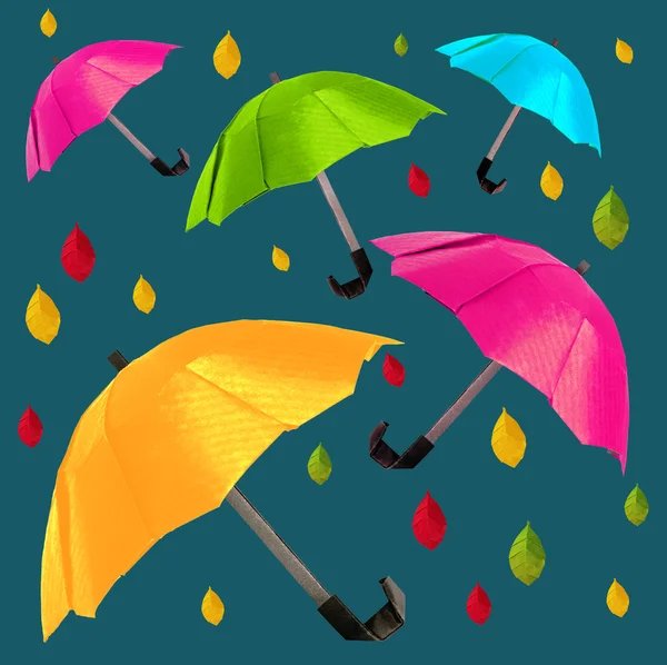 Origami red umbrella — Stock Photo, Image